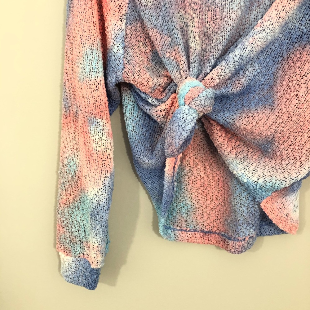 NWT Vintage Havana Pink Blue Tie Dye Sweater - Picture 5 of 6